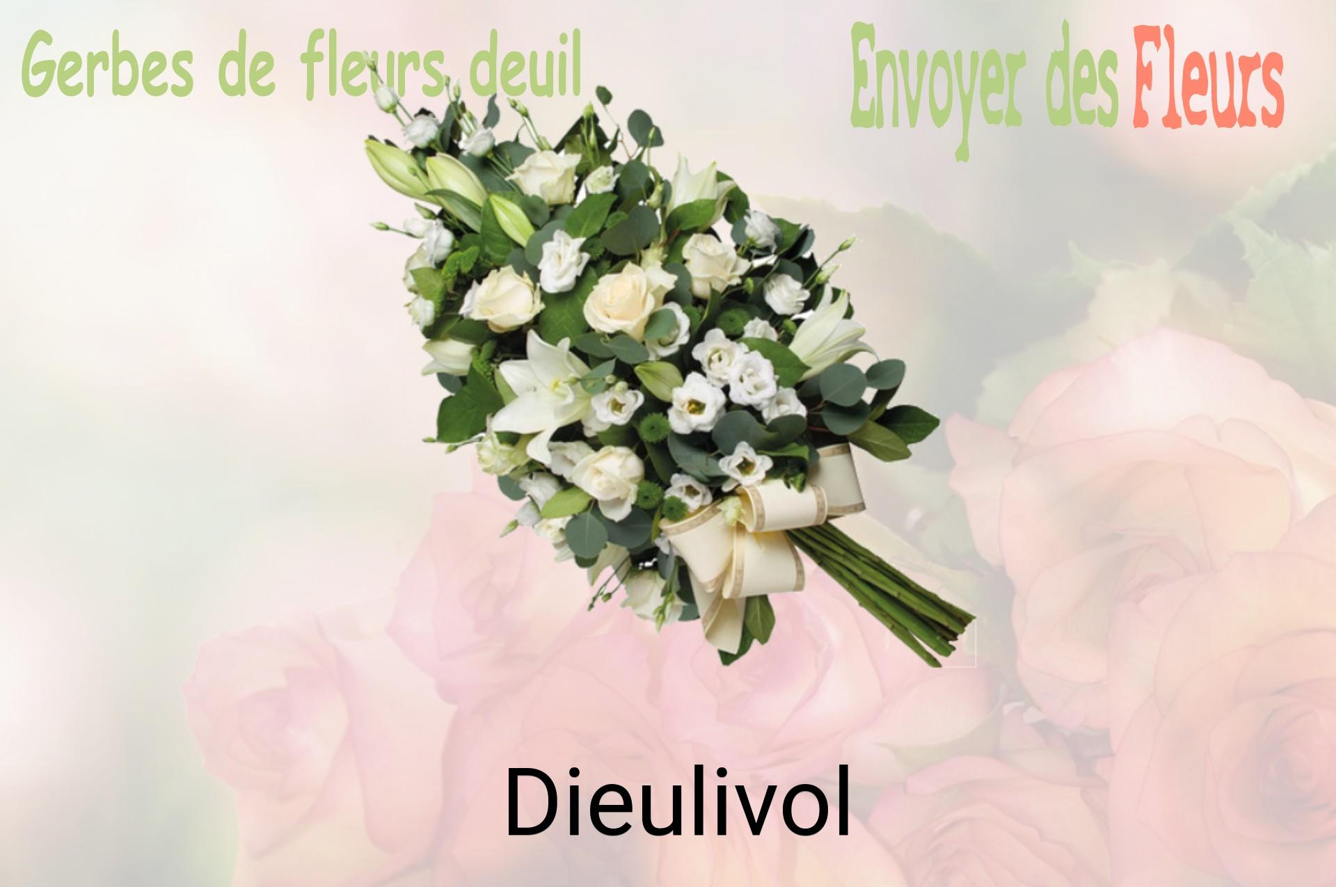 Gerbe de fleurs de deuil livrée à Dieulivol